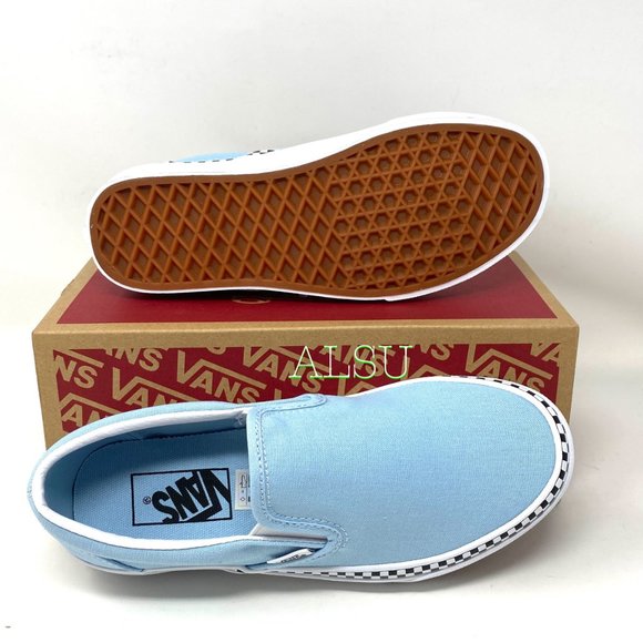 VANS Classic Slip-On Check Foxing Blue Women’s - Picture 3 of 10